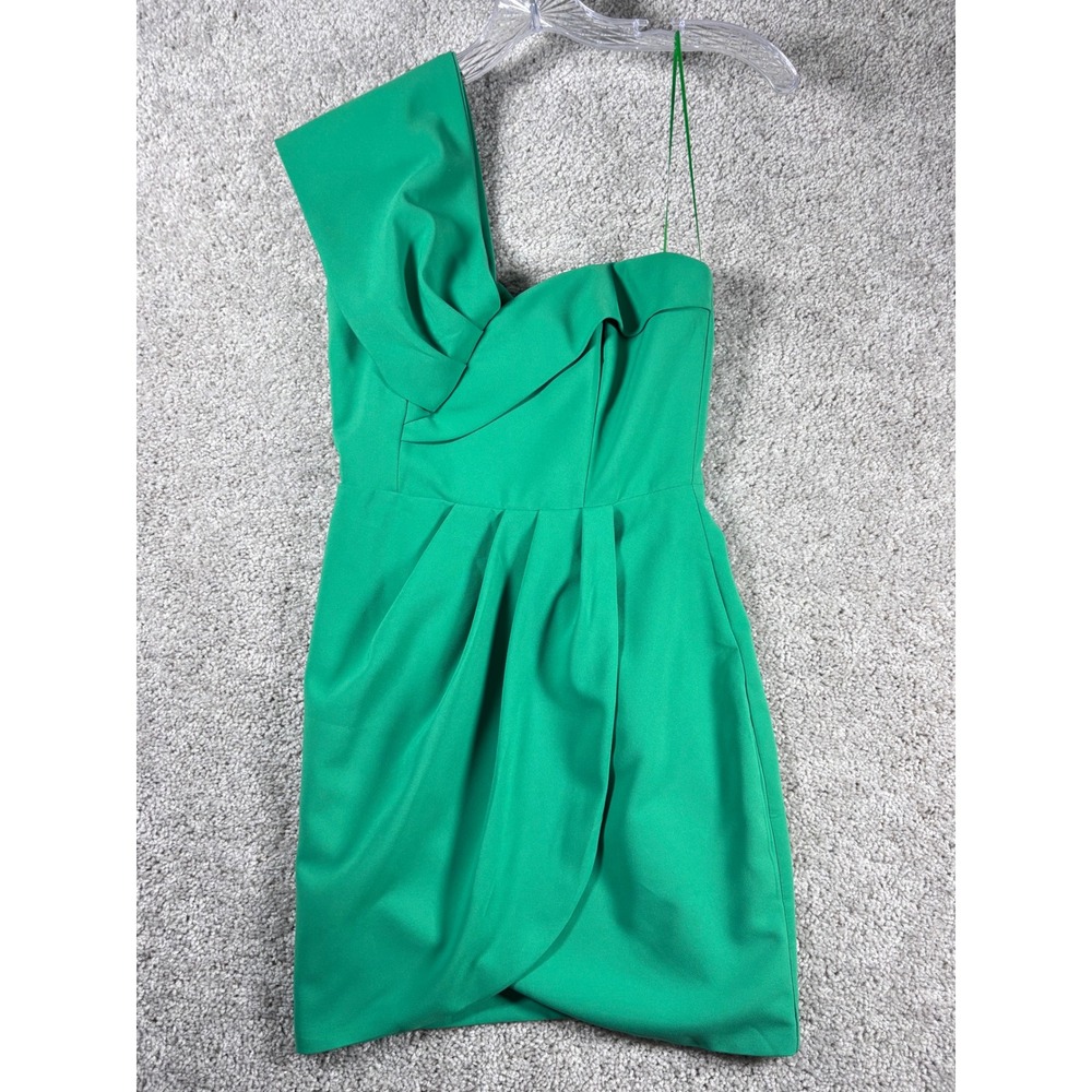 Ruby & Pearl Women's Green One Shoulder Draped Cocktail Dress Size‎ M